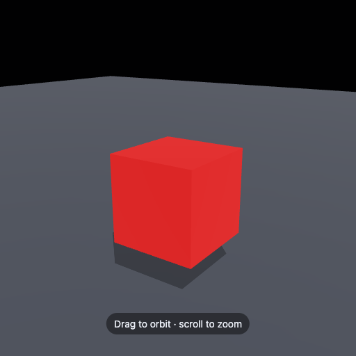 A glTF box model lit by an image-based environment probe.